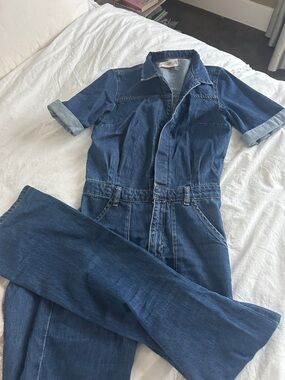 Mango Denim Jumpsuit - Blue